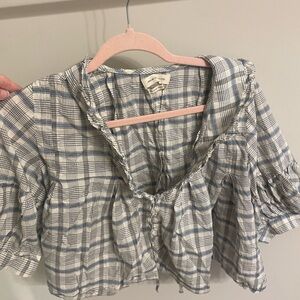 Urban Outfitters Blue and White Checkered Top